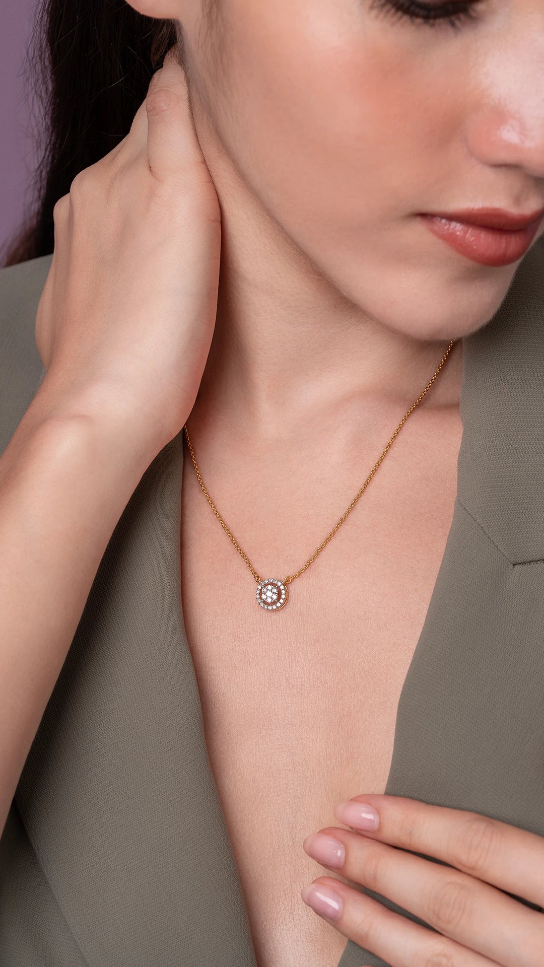 Greta Silver Pendant with chain | 22KT Gold Vermeil - Shinez By Baxi Jewellers