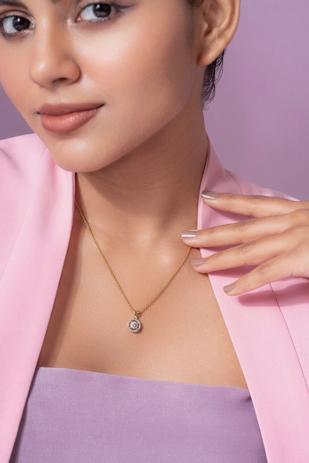 Lasa Silver Pendant with chain | 22KT Gold Vermeil - Shinez By Baxi Jewellers