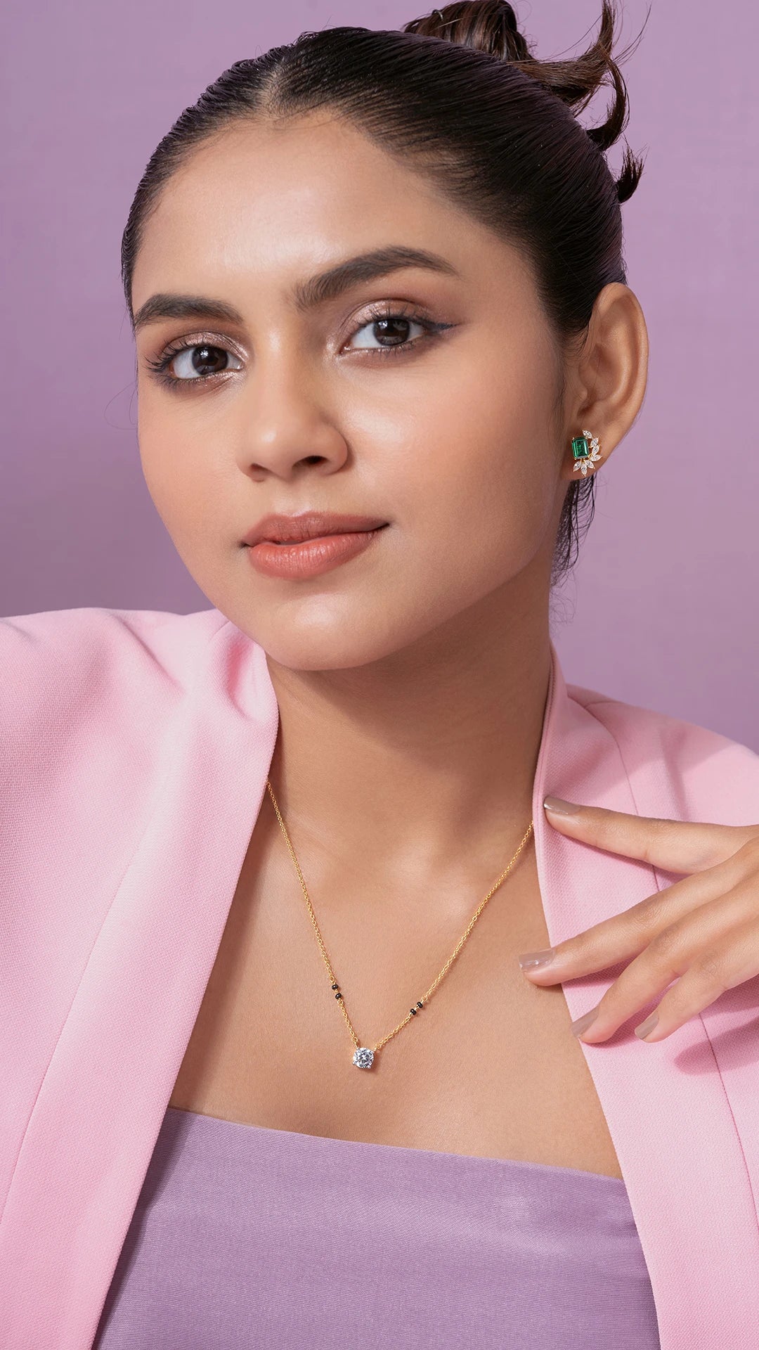 Zoro 1 Carat Solitaire Silver Mangalsutra | 22KT Gold Vermeil - Shinez By Baxi Jewellers