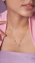 Zoro 1 Carat Solitaire Silver Mangalsutra | 22KT Gold Vermeil - Shinez By Baxi Jewellers