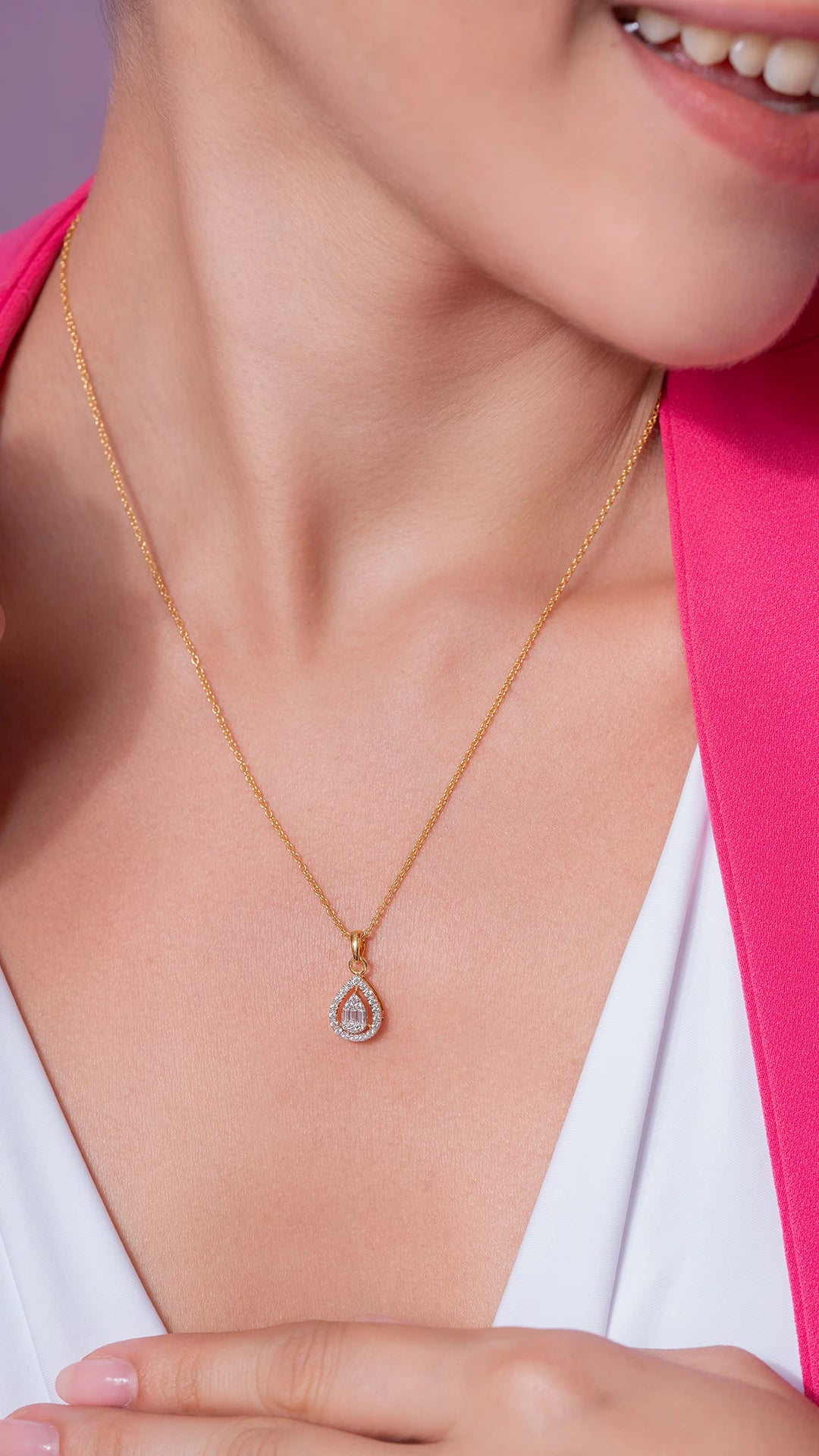 Jisha Silver Pendant with chain | 22KT Gold Vermeil - Shinez By Baxi Jewellers