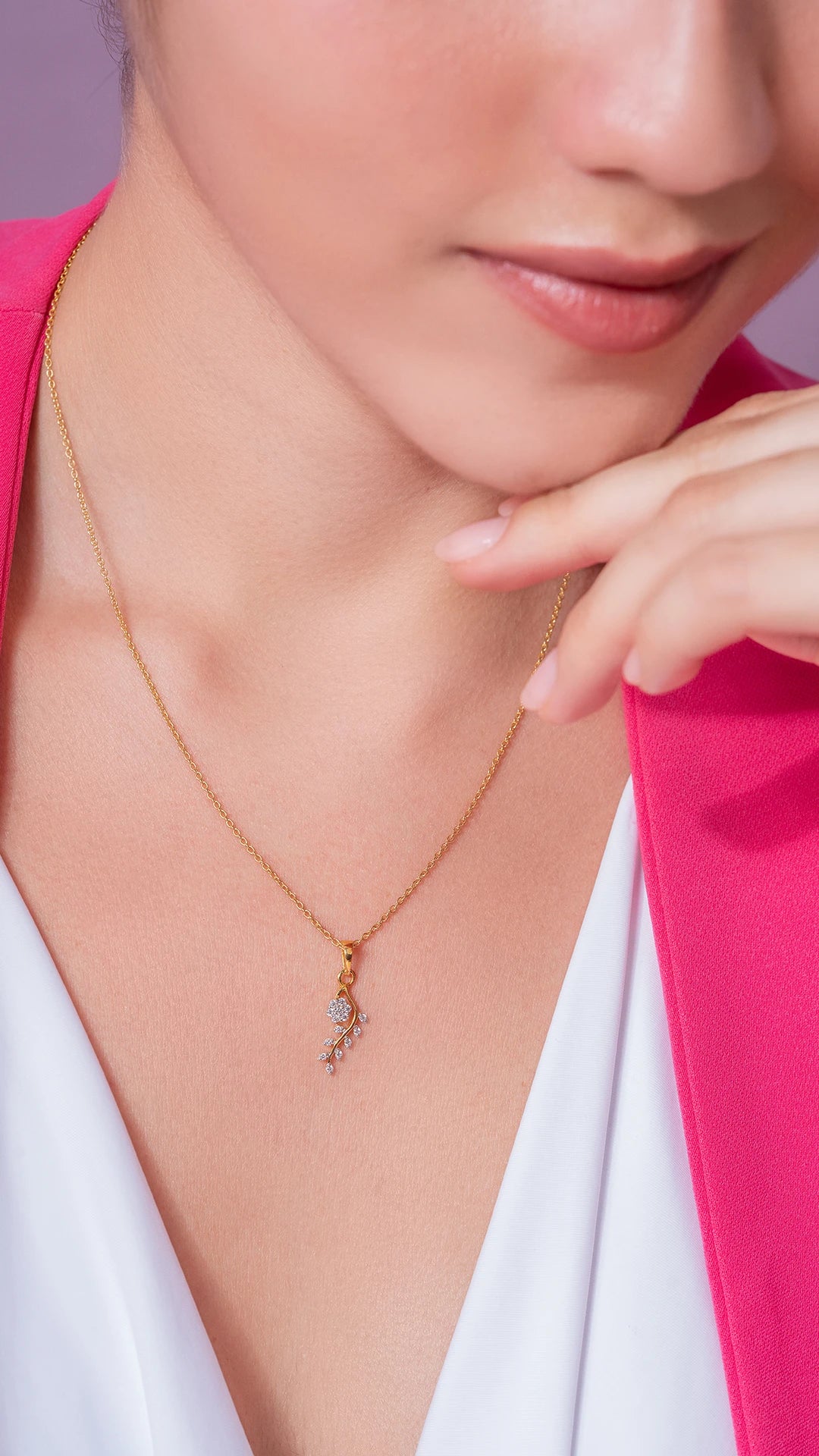 Kalla Silver Pendant with Chain | 22KT Gold Vermeil - Shinez By Baxi Jewellers