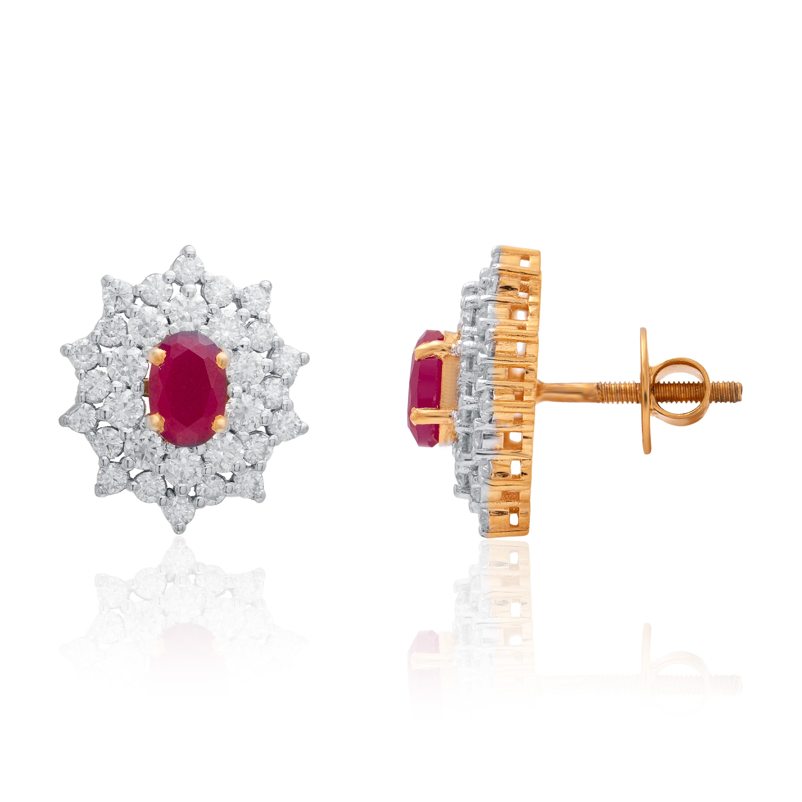 Radiant Bloom Moissanite Pendant and Earrings Set - Shinez By Baxi Jewellers