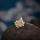 Cori Polki Silver Moissanite Adjustable Ring | 22KT Gold Vermeil - Shinez By Baxi Jewellers