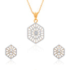 Deco Moissanite Pendant and Earrings Set - Shinez By Baxi Jewellers