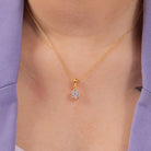 Vrinda Moissanite Pendant and Earrings Set - Shinez By Baxi Jewellers