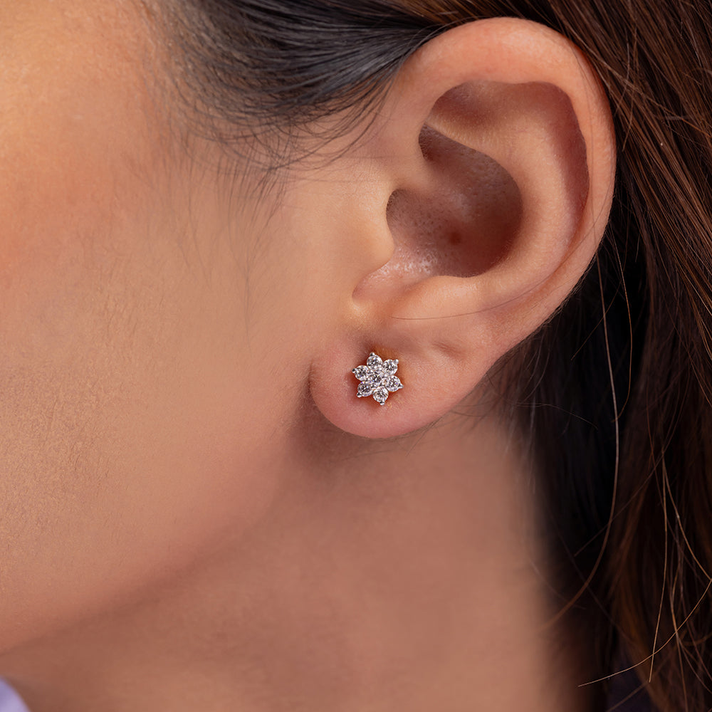 Vrinda Moissanite Pendant and Earrings Set - Shinez By Baxi Jewellers