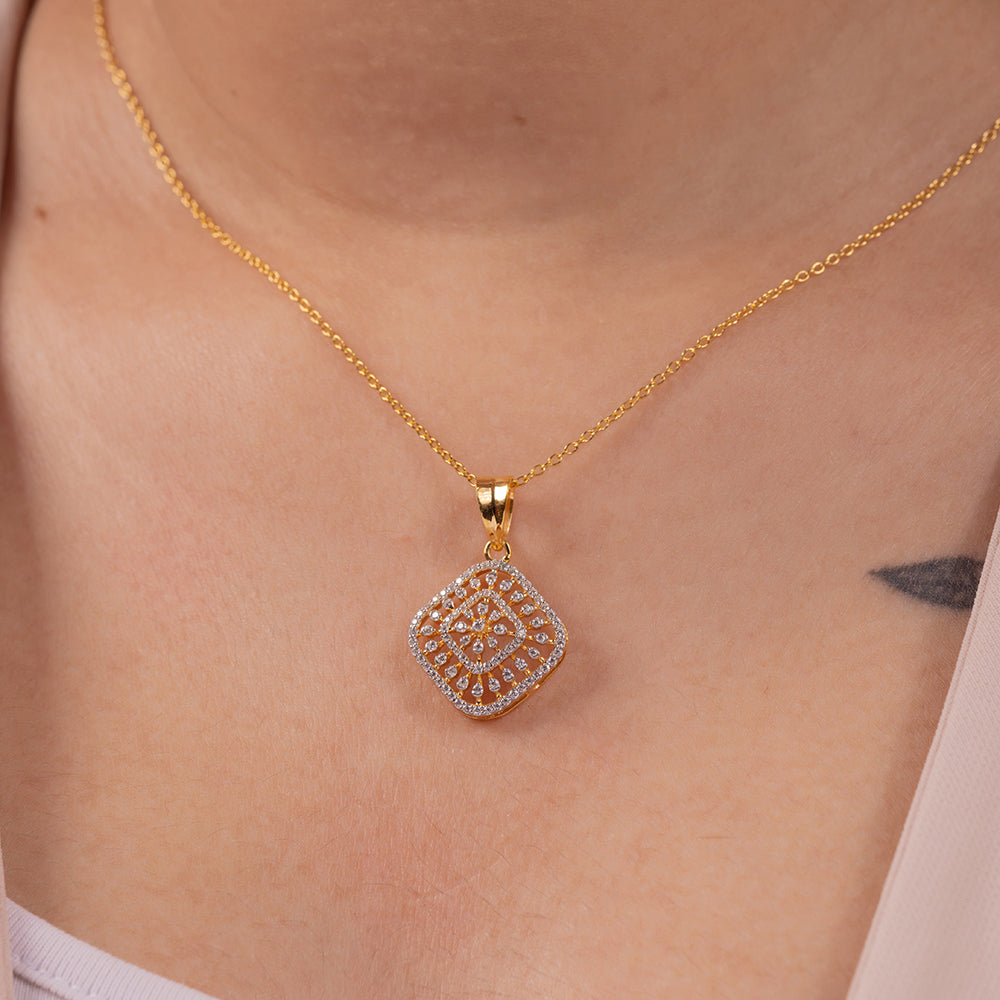 Solana Moissanite Pendant and Earrings Set - Shinez By Baxi Jewellers