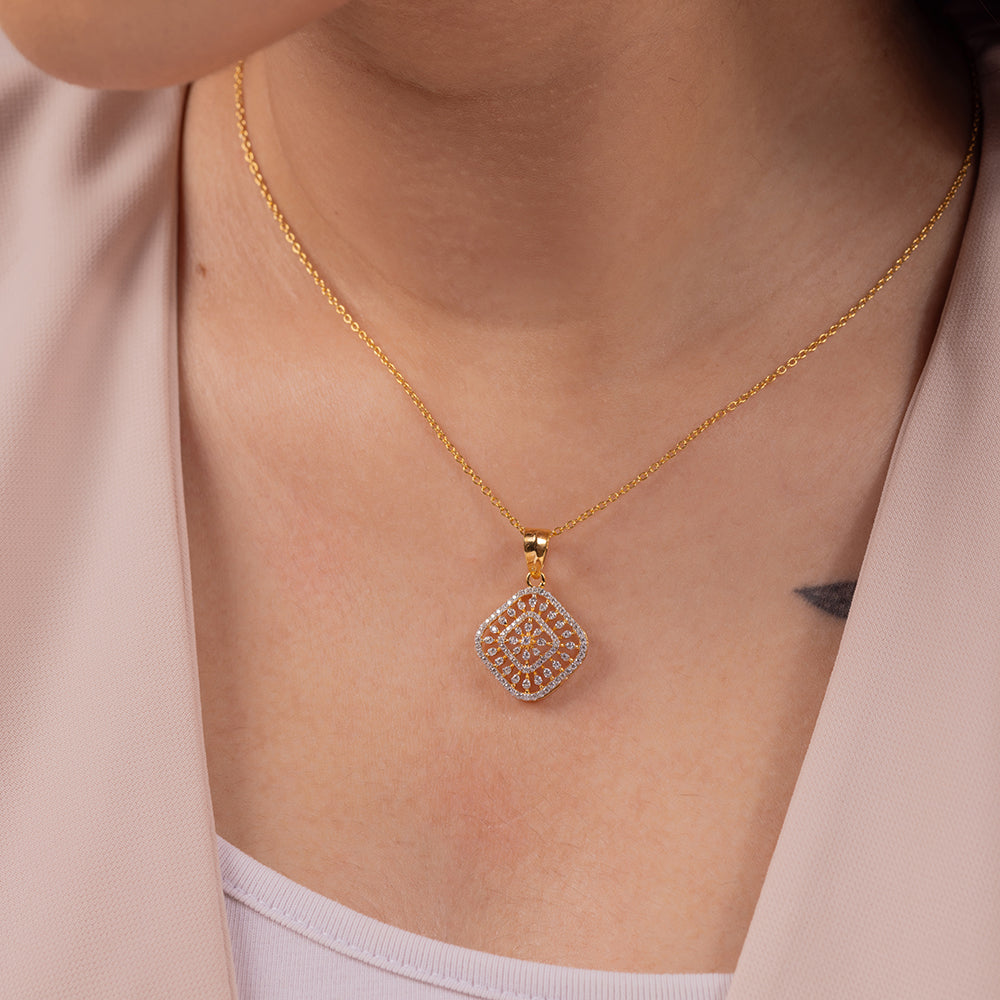 Solana Moissanite Pendant and Earrings Set - Shinez By Baxi Jewellers