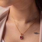 Alicia Moissanite Pendant and Earrings Set - Shinez By Baxi Jewellers