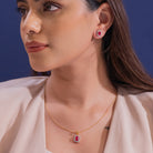 Alicia Moissanite Pendant and Earrings Set - Shinez By Baxi Jewellers