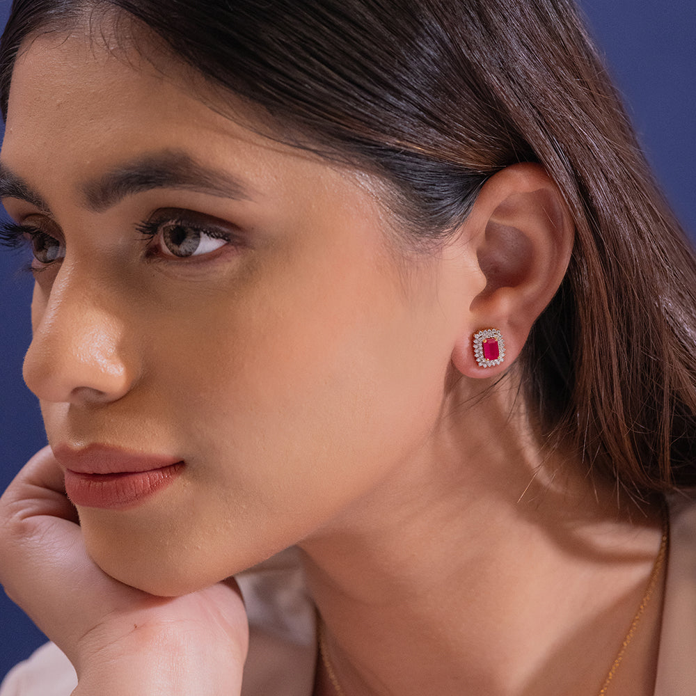 Alicia Moissanite Pendant and Earrings Set - Shinez By Baxi Jewellers