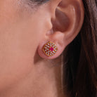 Carmine Moissanite Pendant and Earrings Set - Shinez By Baxi Jewellers