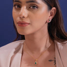 Noore Moissanite Pendant and Earrings Set - Shinez By Baxi Jewellers