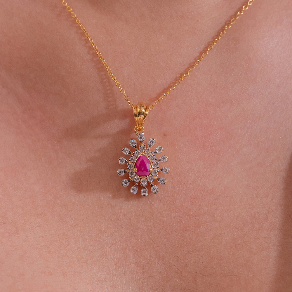 Jolly Moissanite Pendant and Earrings Set - Shinez By Baxi Jewellers