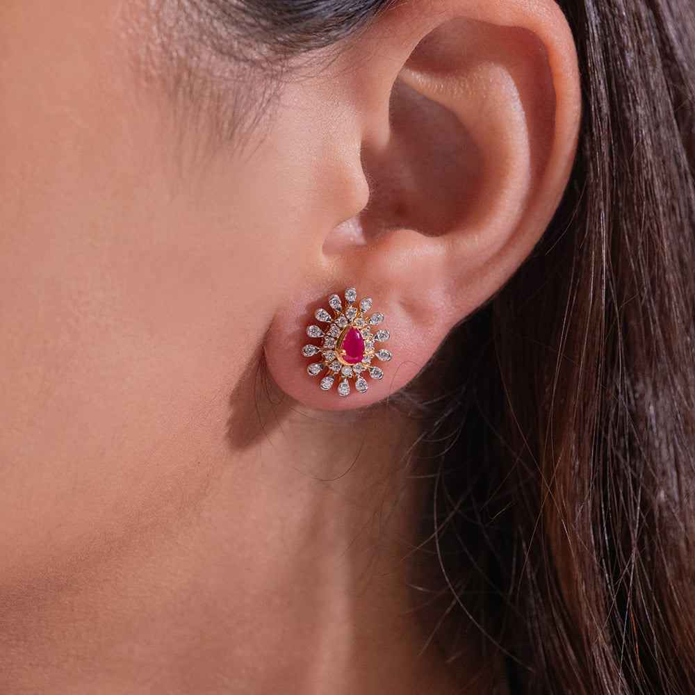 Jolly Moissanite Pendant and Earrings Set - Shinez By Baxi Jewellers