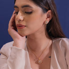 Qatara Moissanite Pendant and Earrings Set - Shinez By Baxi Jewellers