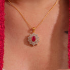 Radiant Bloom Moissanite Pendant and Earrings Set - Shinez By Baxi Jewellers