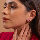 Radiant Bloom Moissanite Pendant and Earrings Set - Shinez By Baxi Jewellers