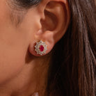 Radiant Bloom Moissanite Pendant and Earrings Set - Shinez By Baxi Jewellers