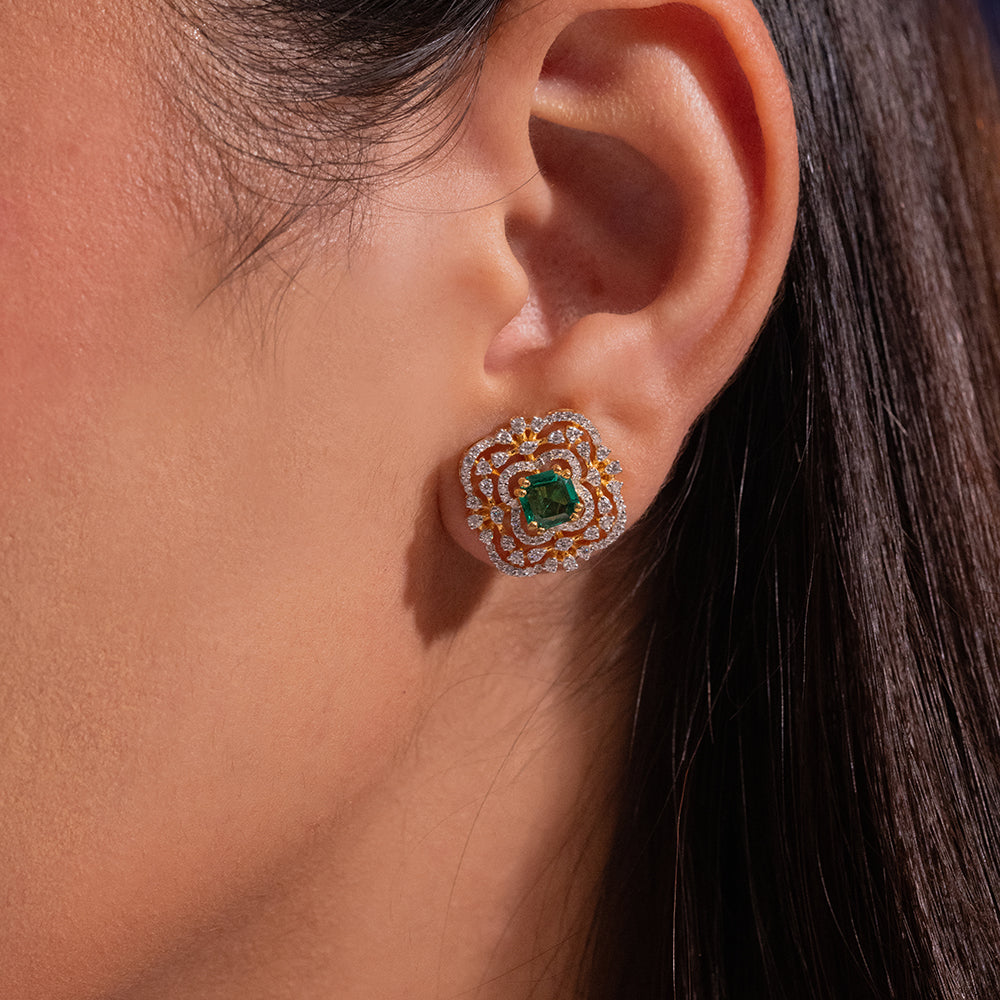 Aryahi Moissanite Pendant and Earrings Set - Shinez By Baxi Jewellers