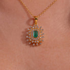 Eshana Moissanite Pendant and Earrings Set - Shinez By Baxi Jewellers