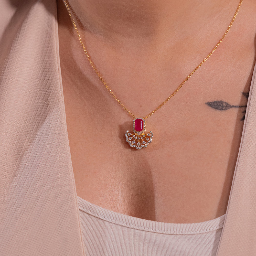 Zeri Moissanite Pendant and Earrings Set - Shinez By Baxi Jewellers