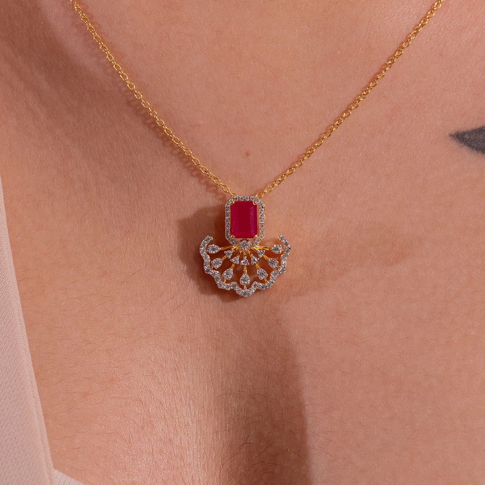 Zeri Moissanite Pendant and Earrings Set - Shinez By Baxi Jewellers