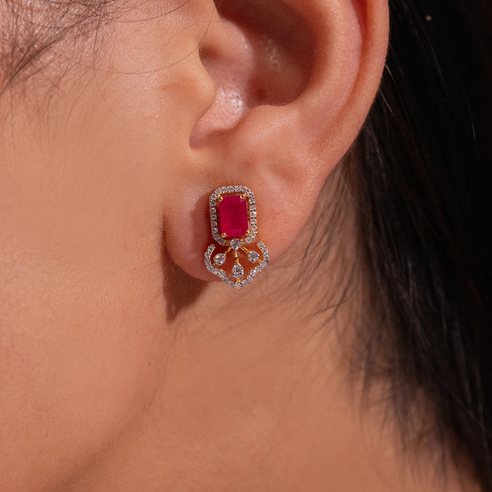 Zeri Moissanite Pendant and Earrings Set - Shinez By Baxi Jewellers