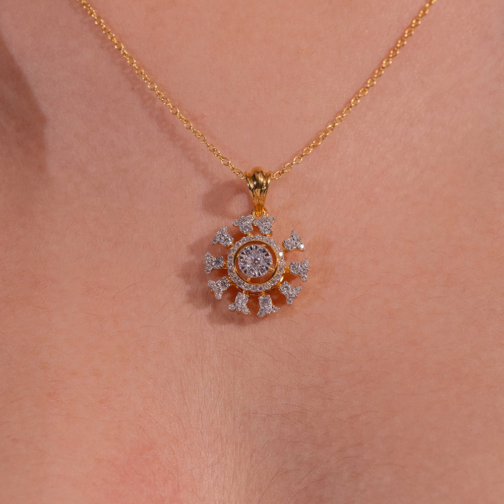 Diam Moissanite Pendant and Earrings Set - Shinez By Baxi Jewellers