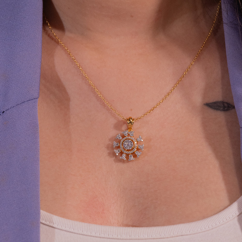 Diam Moissanite Pendant and Earrings Set - Shinez By Baxi Jewellers