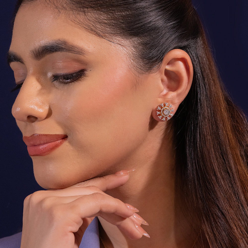 Diam Moissanite Pendant and Earrings Set - Shinez By Baxi Jewellers