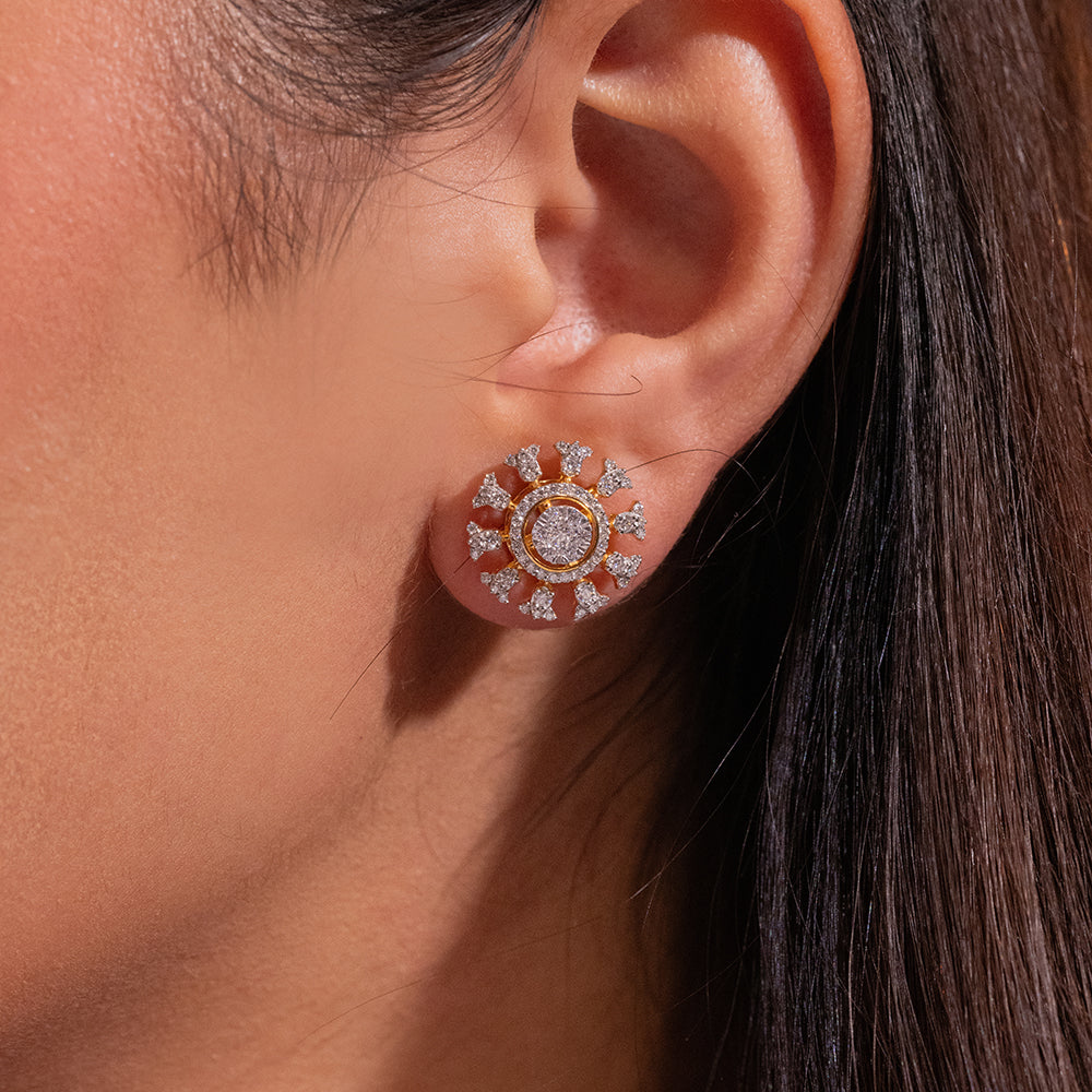 Diam Moissanite Pendant and Earrings Set - Shinez By Baxi Jewellers