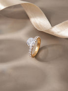Sigma 2 carat Solitaire Silver Ring | 22KT Gold Vermeil - Shinez By Baxi Jewellers
