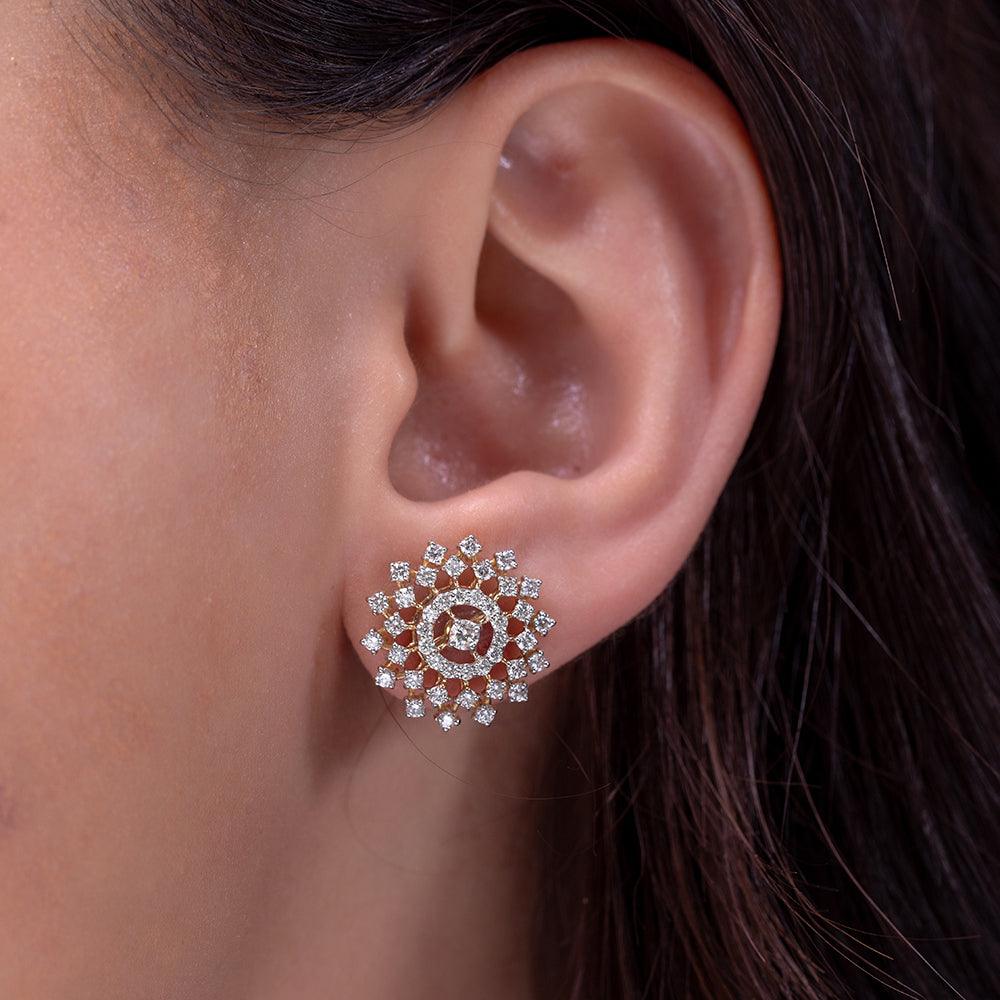Audrey Silver Stud Earrings for Women - Shinez By Baxi Jewellers