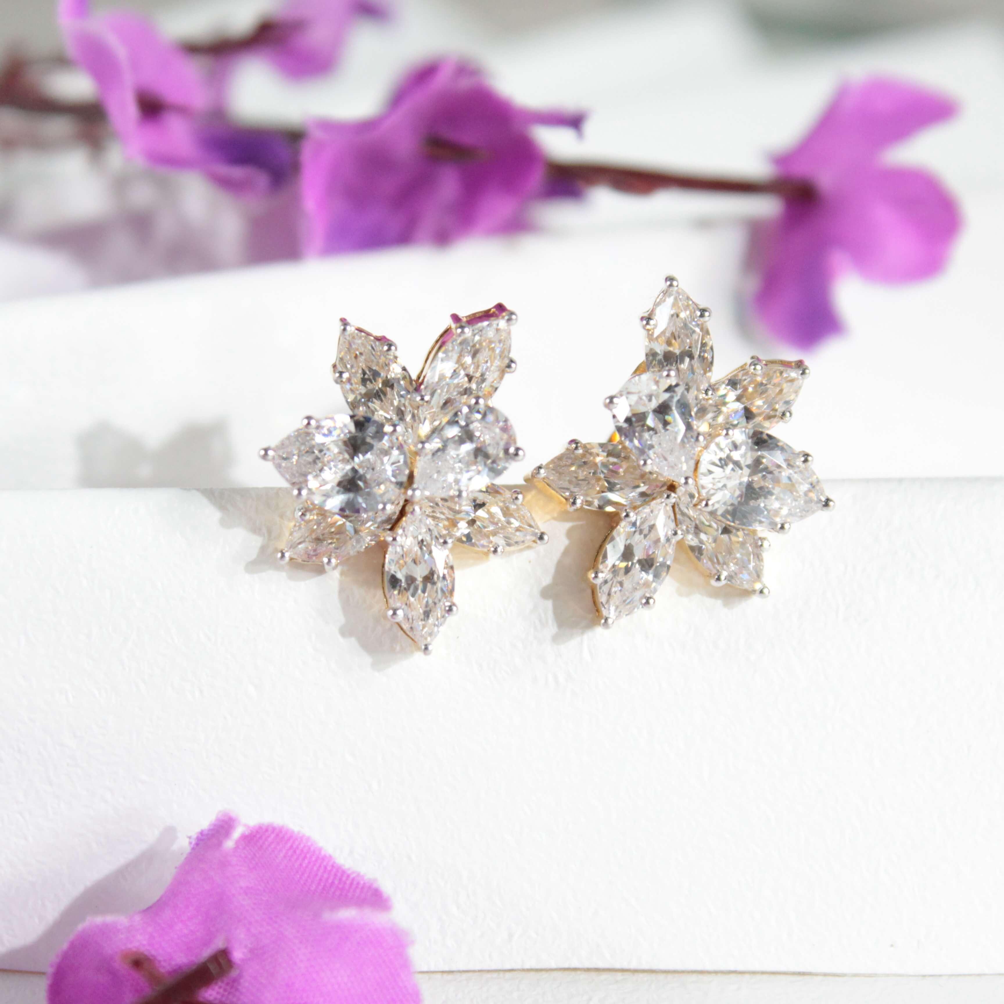 Elka Fancy Silver Stud Earrings for Women Shinez By Baxi Jewellers