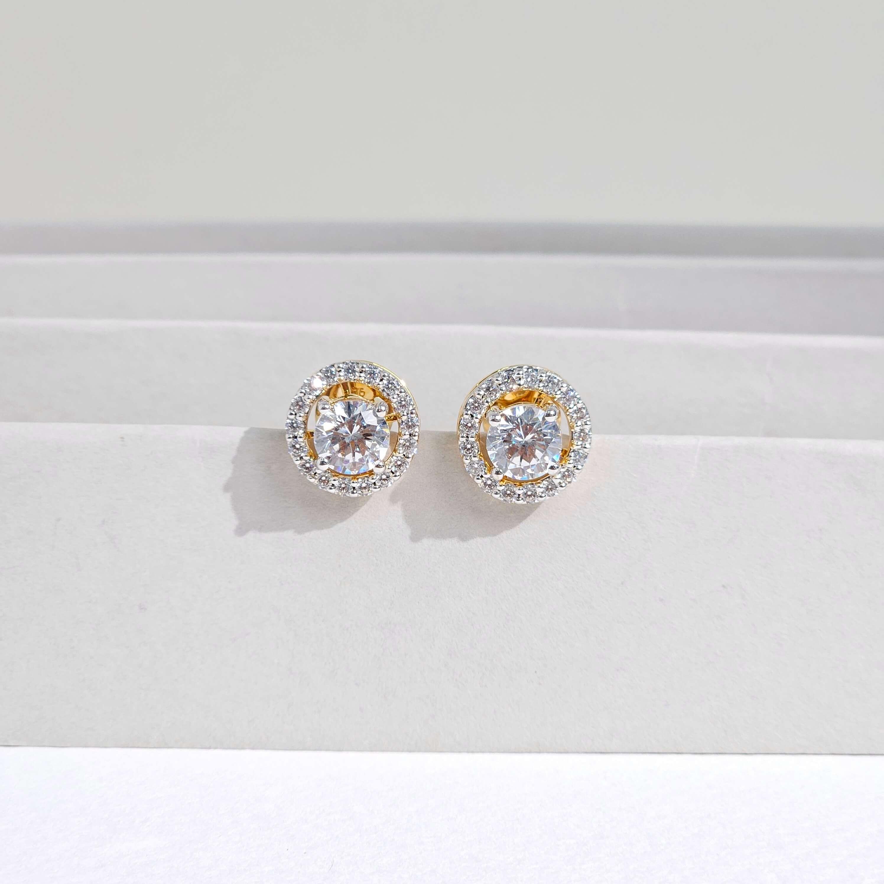Kora 80 Cents Each Solitaire Silver Earrings For Women - Shinez By Baxi Jewellers