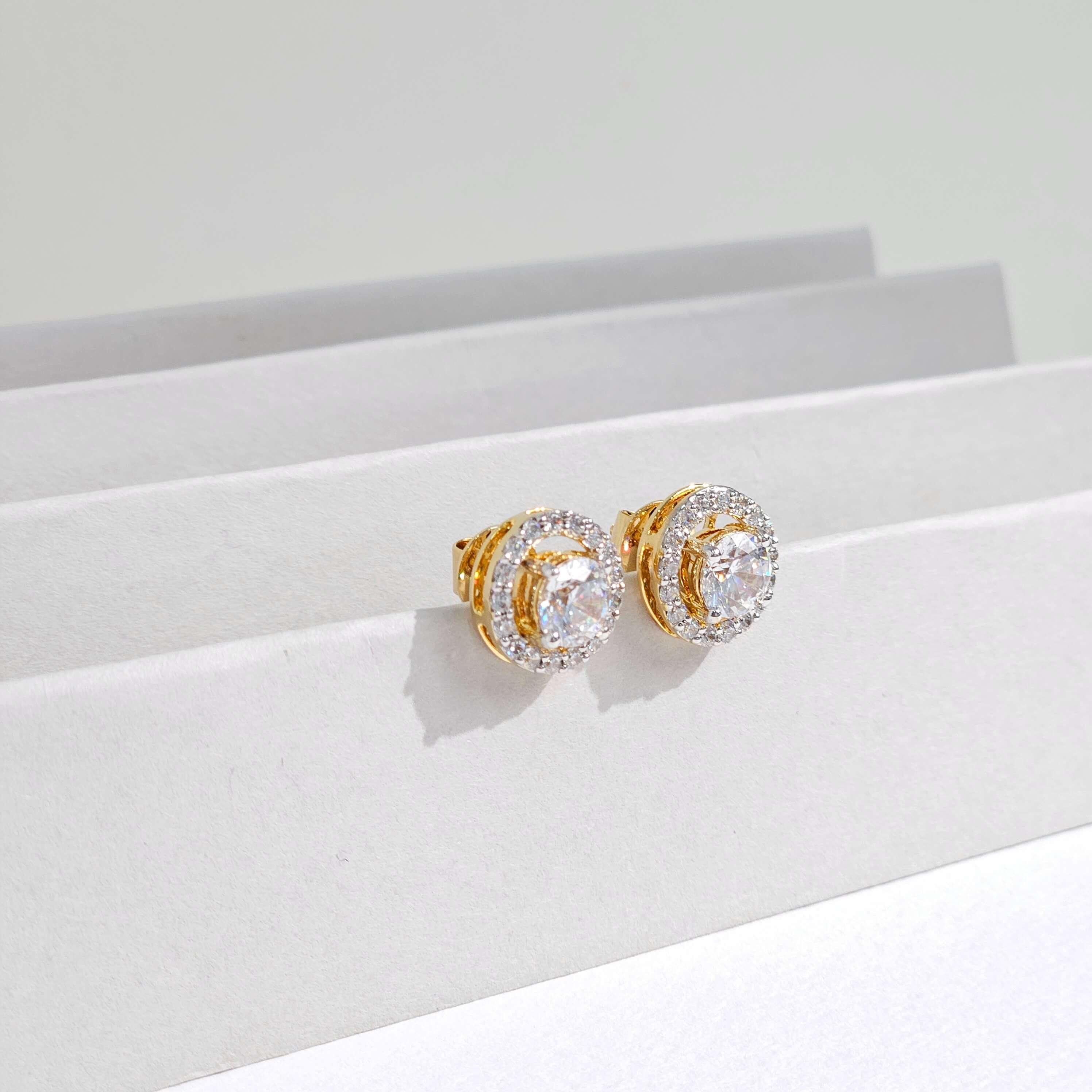 Kora 80 Cents Each Solitaire Silver Earrings For Women - Shinez By Baxi Jewellers