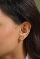 Zatia Silver Moissanite Earrings for Women | 22KT Gold Vermeil - Shinez By Baxi Jewellers