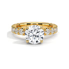 Sigma 2 carat Solitaire Silver Ring Yellow Gold - Shinez By Baxi Jewellers